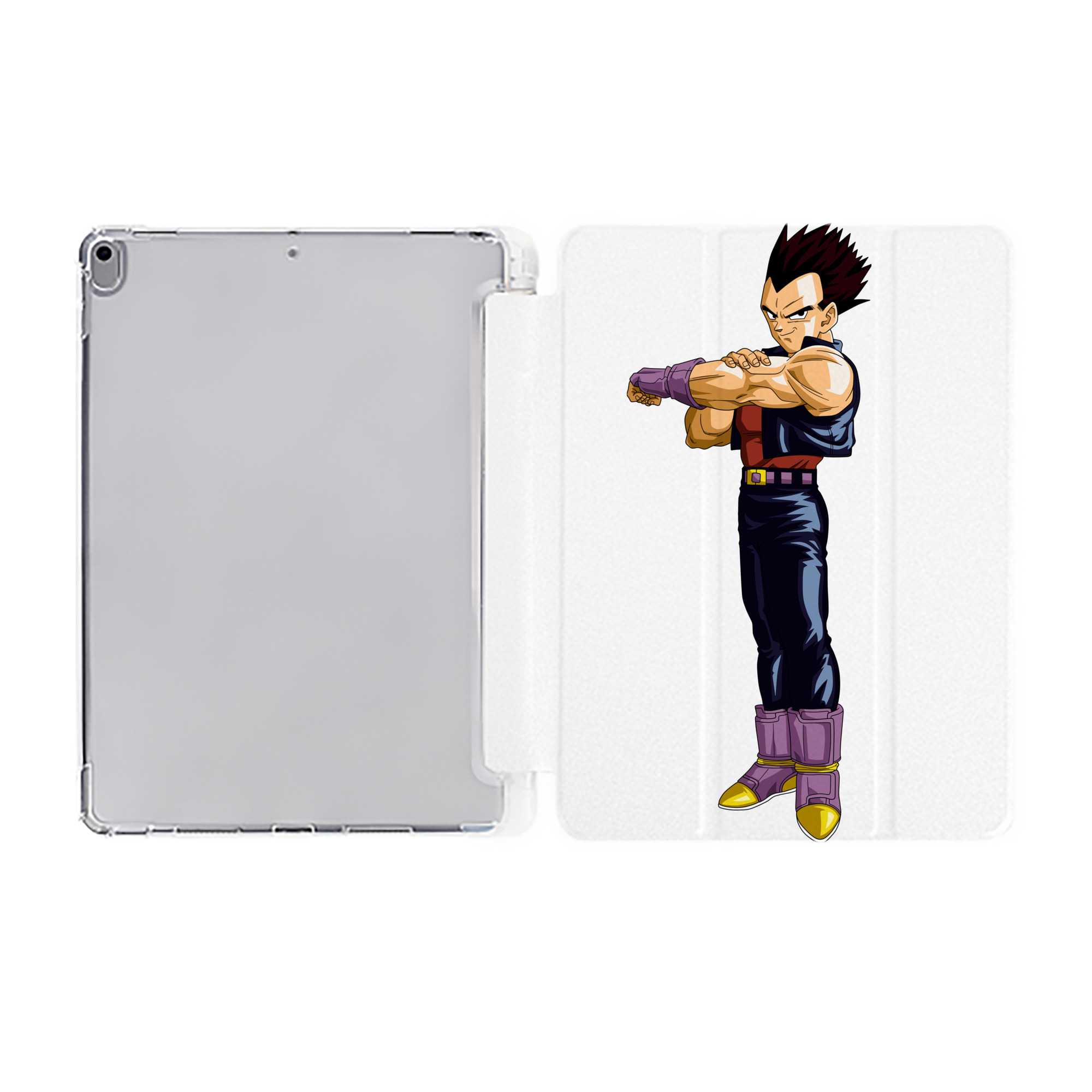 （画像用） ドラゴンボール ベジータ四世（Bejīta Yonsei）DRAGON BALL Vegeta IV IPad ケース ペン収納付き 三つ折りスタンド PUレザー×シリコン 対応機種9.5/10.5/10.9インチ